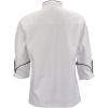 Mercer Culinary M62050WRBXS Renaissance Women’s White Scoop Neck Chef Jacket, X-Small,White with Royal Blue Piping(White With Black Piping)