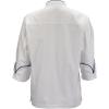 Mercer Culinary M62050WRBXS Renaissance Women’s White Scoop Neck Chef Jacket, X-Small,White with Royal Blue Piping(White With Royal Blue Piping)