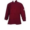 Mercer Culinary M60012WHXS Millennia Men’s Cook Jacket with Cloth Knot Buttons, X-Small, White(Burgundy)