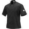 Mercer Culinary M60014BK5X Millennia Men’s Short Sleeve Cook Jacket with Cloth Knot Buttons, 5X-Large, Black(Black)