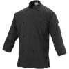 Mercer Culinary M61020BKS Genesis Men’s Chef Jacket with Cloth Knot Buttons, Small, Black(Black)