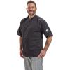 Mercer Culinary M61022WH3X Genesis Men’s Short Sleeve Chef Jacket with Cloth Knot Buttons, 3X-Large, White(Black)