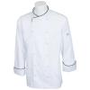 Mercer Culinary M62020WRB5X Renaissance Men’s Scoop Neck Chef Jacket, 5X-Large, White with Royal Blue Piping(White W/ Black Piping)