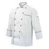 Mercer Culinary M62030WH6X Renaissance Men’s Traditional Neck Chef Jacket, 6X-Large, White(White With Full Black Piping)