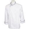 Mercer Culinary Renaissance Men’s Scoop Neck Chef Jacket, 4X-Large, White (Black Piping)(White (Royal Blue Piping))