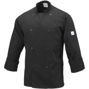 Mercer Culinary Genesis Collection Men’s Chef Jacket with Traditional Buttons, 4X-Large, White(Black)