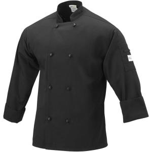 Mercer Culinary M60012WHXS Millennia Men’s Cook Jacket with Cloth Knot Buttons, X-Small, White(Black)