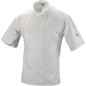 Mercer Culinary M60013WH1X Millennia Men’s Short Sleeve Cook Jacket with Traditional Buttons, X-Large, White(White)