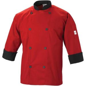 Mercer Culinary M60018RDB3X Millennia 3/4 Sleeve Unisex Cook Jacket, Red with Black Accents, 3XL, 0.75 Height, 11.8 Width, 15.8 Length(Red W/ Black Accents)