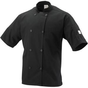 Mercer Culinary M60019WHL Millennia Air Short Sleeve Unisex White Cook Jacket with Full Mesh Back, Large, 0.75 Height, 11.8 Width, 15.8 Length(Black)