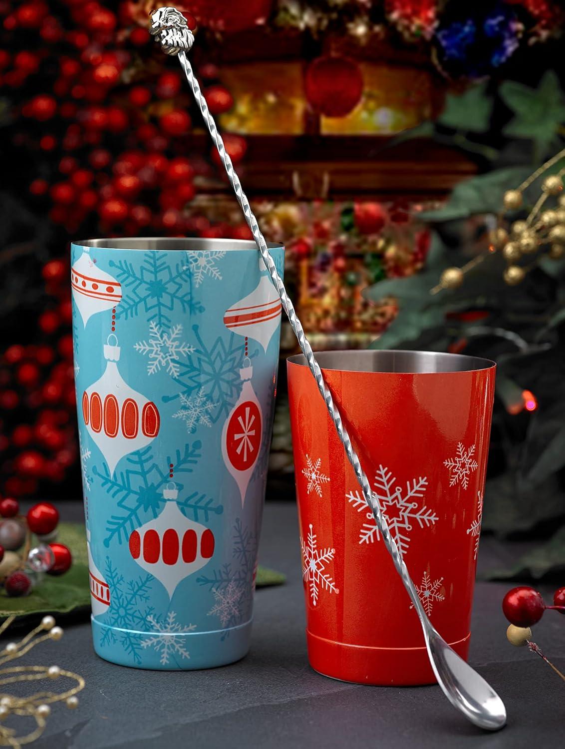 image:imageBarfly Holiday Snowflakes Cocktail Shaker Set with Santa SpoonHoliday Ornaments