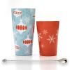 Barfly Holiday Snowflakes Cocktail Shaker Set with Santa Spoon(Ornaments w/Santa Bar Spoon)